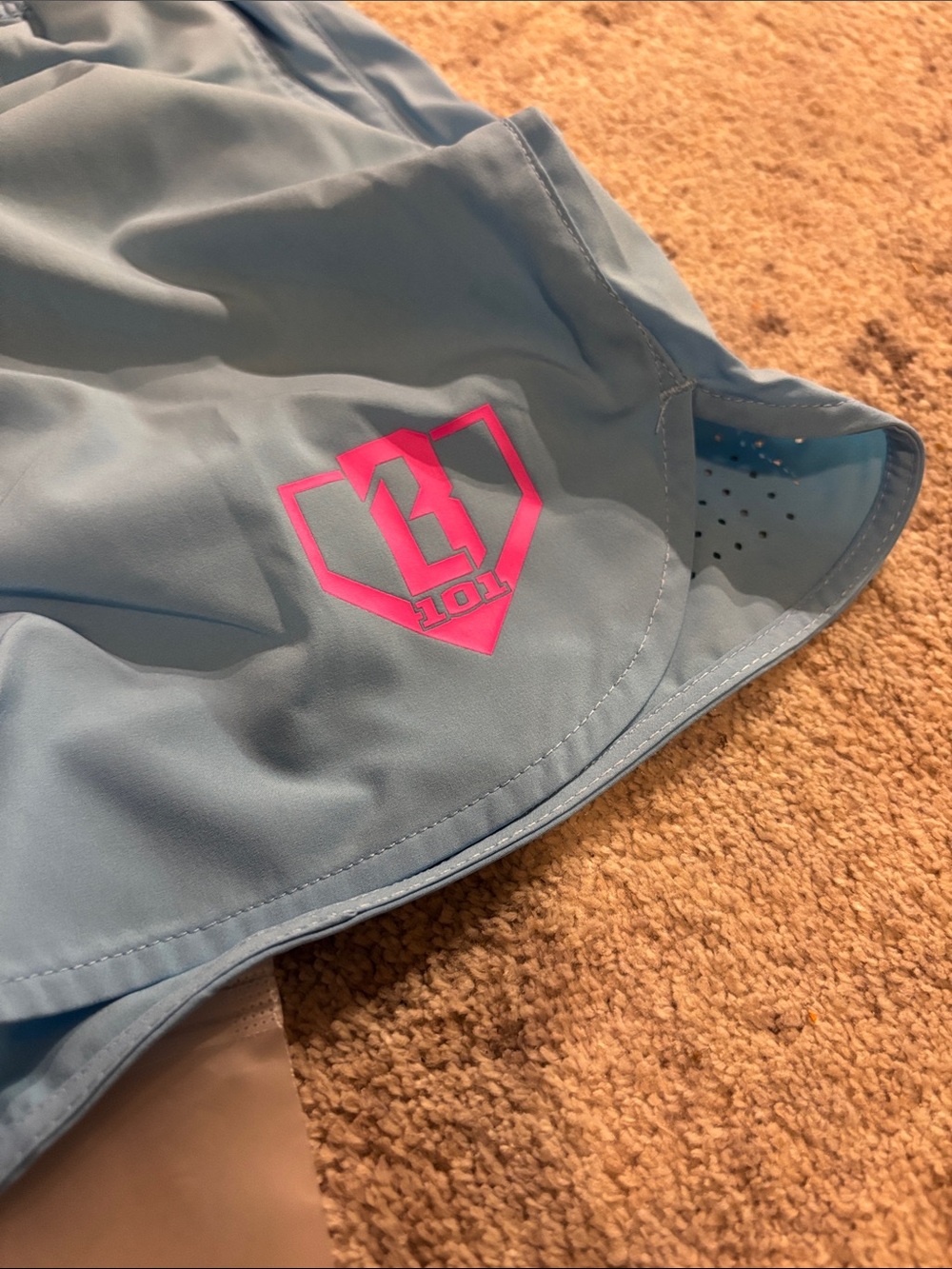 Baseball Lifestyle 101 Youth Large Cotton Candy Blue Pro Series Training Shorts - Picture 3 of 5